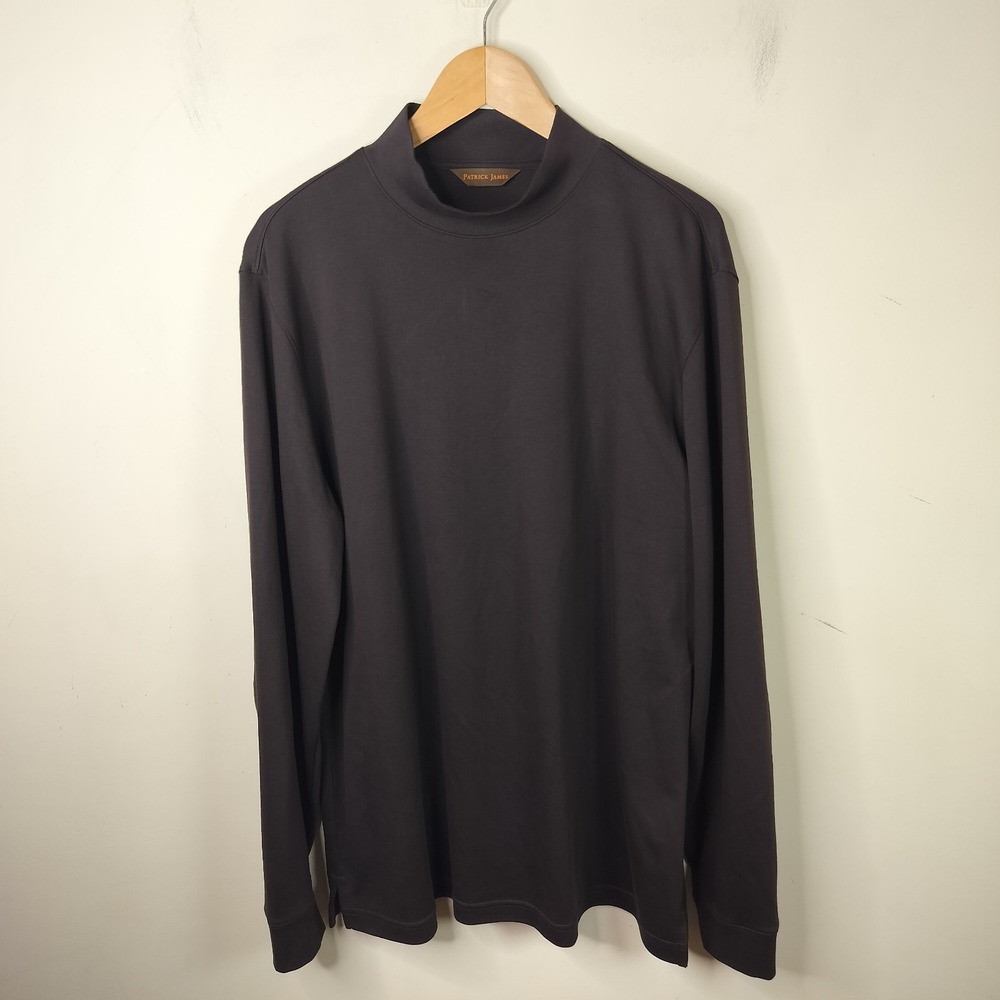 Patrick James Pima Cotton Shirt Long Sleeve Mock Neck